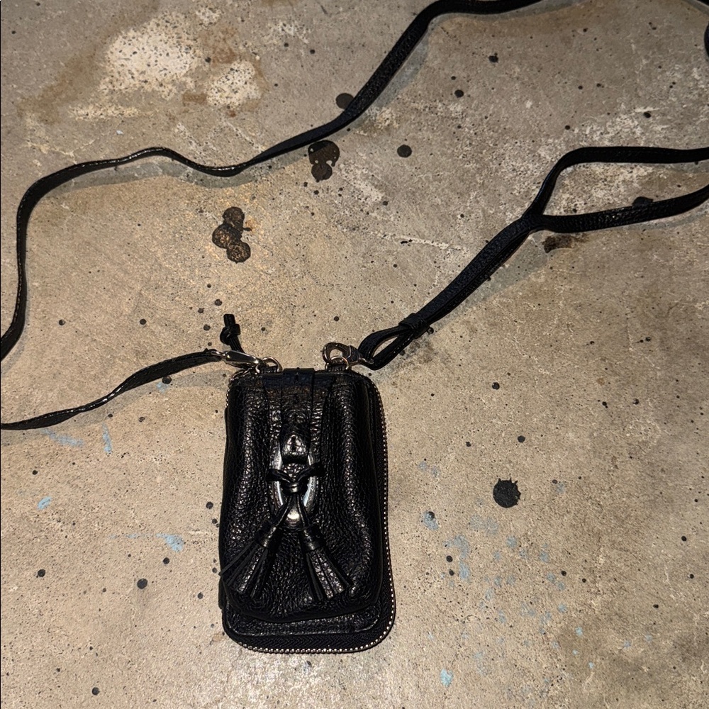 Brighton Vintage RARE Black Leather Crossbody Bag